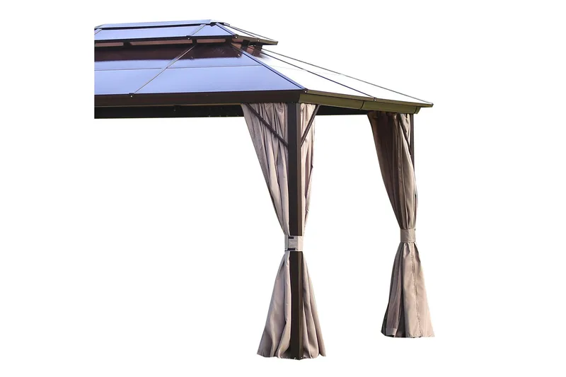 Sunsætia Pavillon 300x400x270 cm Polycarbonat tag - Beige - Havemøbler - Solafskærmning - Havepavilloner - Komplet pavillon