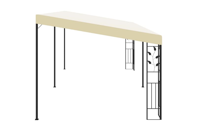 Vægmonteret Pavillon 6X3X2,5 M Cremefarvet - Havemøbler - Solafskærmning - Havepavilloner - Komplet pavillon
