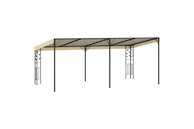 Vægmonteret Pavillon 6X3X2,5 M Cremefarvet - Havemøbler - Solafskærmning - Havepavilloner - Komplet pavillon