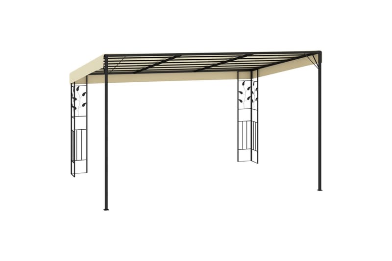 Vægmonteret Pavillon 4X3X2,5 M Cremefarvet - Komplet pavillon