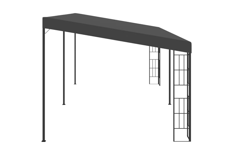 Vægmonteret Pavillon 3X6 M Stof Antracitgrå - Komplet pavillon