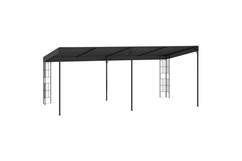 Vægmonteret Pavillon 3X6 M Stof Antracitgrå - Havemøbler - Solafskærmning - Havepavilloner - Komplet pavillon
