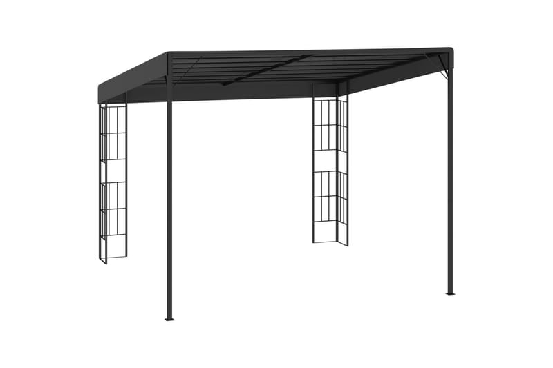 Vægmonteret Pavillon 3X3 M Stof Antracitgrå - Havemøbler - Solafskærmning - Havepavilloner - Komplet pavillon