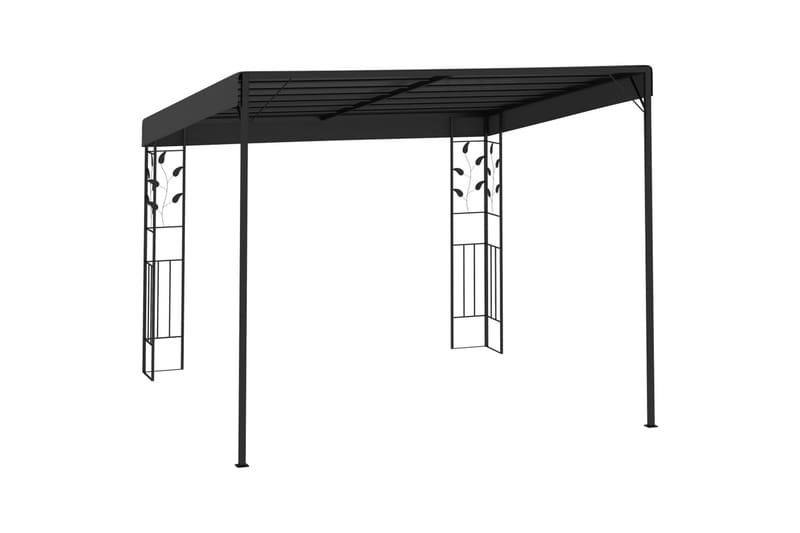 Vægmonteret Pavillon 3X3X2,5 M Antracitgrå - Havemøbler - Solafskærmning - Havepavilloner - Komplet pavillon