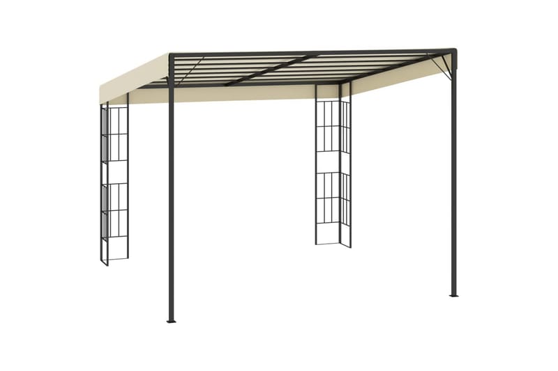 Vægmonteret Pavillon 3X3 M Stof Cremefarvet - Havemøbler - Solafskærmning - Havepavilloner - Komplet pavillon