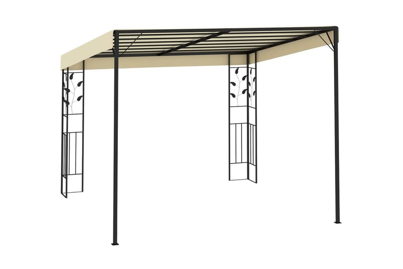 Vægmonteret Pavillon 3X3X2,5 M Cremefarvet - Komplet pavillon