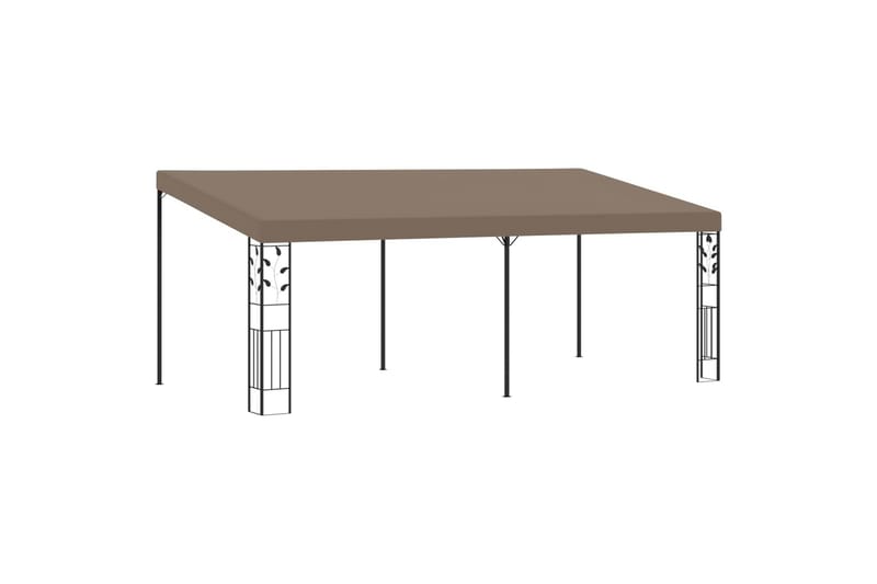 vægmonteret pavillon 6x3x2,5 m gråbrun - Gråbrun - Havemøbler - Solafskærmning - Havepavilloner - Komplet pavillon