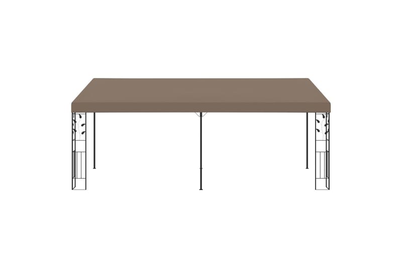 vægmonteret pavillon 6x3x2,5 m gråbrun - Gråbrun - Havemøbler - Solafskærmning - Havepavilloner - Komplet pavillon