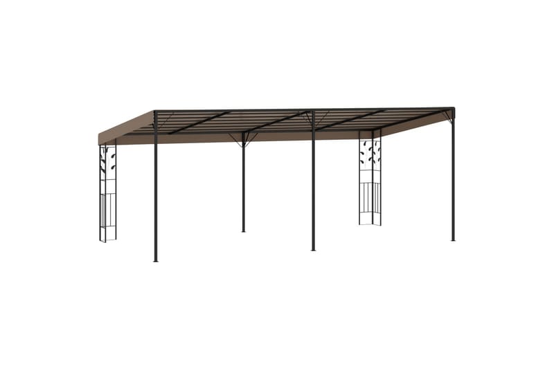 vægmonteret pavillon 6x3x2,5 m gråbrun - Gråbrun - Havemøbler - Solafskærmning - Havepavilloner - Komplet pavillon
