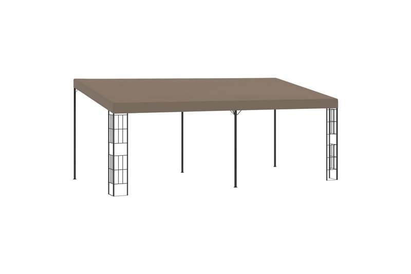 vægmonteret pavillon 6x3 m stof gråbrun - Gråbrun - Havemøbler - Solafskærmning - Havepavilloner - Komplet pavillon