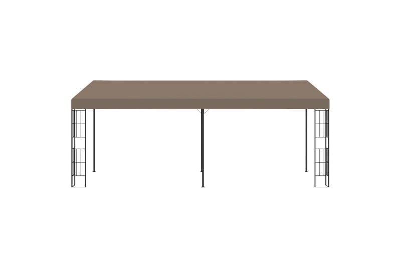 vægmonteret pavillon 6x3 m stof gråbrun - Gråbrun - Havemøbler - Solafskærmning - Havepavilloner - Komplet pavillon