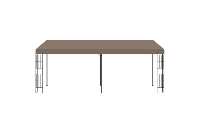 vægmonteret pavillon 6x3 m stof gråbrun - Gråbrun - Komplet pavillon