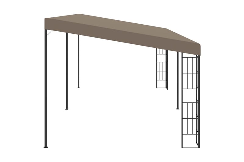 vægmonteret pavillon 6x3 m stof gråbrun - Gråbrun - Komplet pavillon