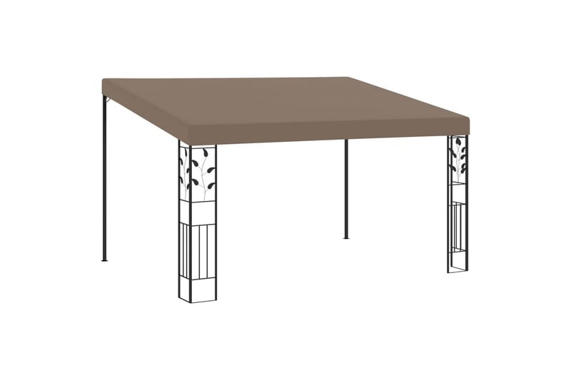 vægmonteret pavillon 4x3x2,5 m gråbrun - Gråbrun - Havemøbler - Solafskærmning - Havepavilloner - Komplet pavillon