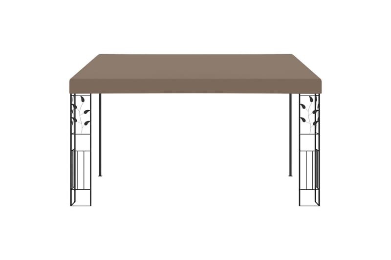 vægmonteret pavillon 4x3x2,5 m gråbrun - Gråbrun - Havemøbler - Solafskærmning - Havepavilloner - Komplet pavillon