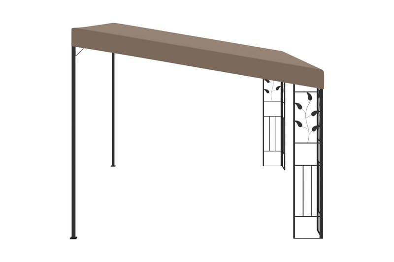 vægmonteret pavillon 4x3x2,5 m gråbrun - Gråbrun - Havemøbler - Solafskærmning - Havepavilloner - Komplet pavillon