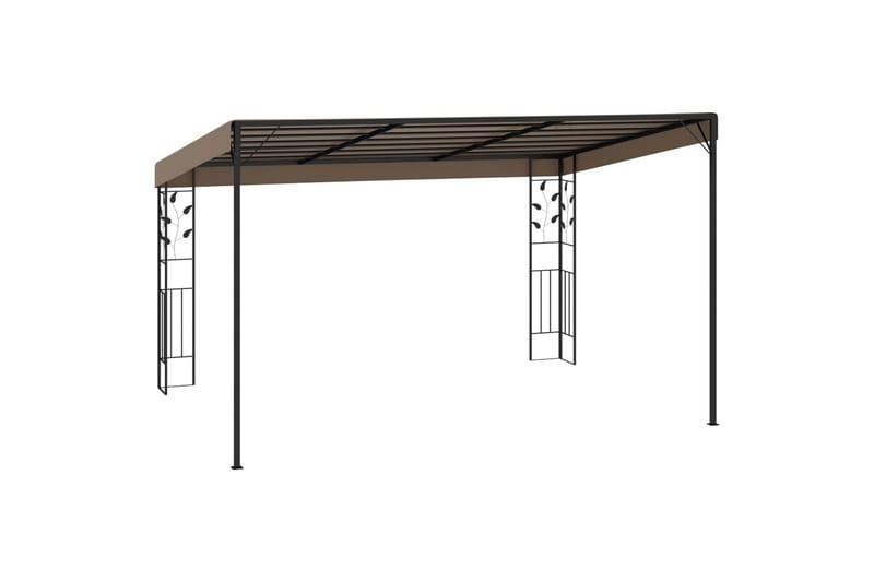 vægmonteret pavillon 4x3x2,5 m gråbrun - Gråbrun - Havemøbler - Solafskærmning - Havepavilloner - Komplet pavillon