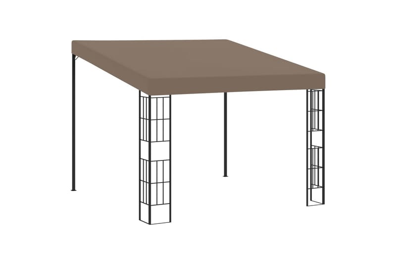 vægmonteret pavillon 3x3 m stof gråbrun - Gråbrun - Komplet pavillon