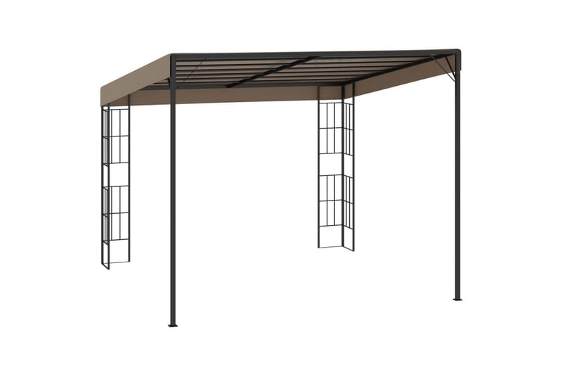 vægmonteret pavillon 3x3 m stof gråbrun - Gråbrun - Havemøbler - Solafskærmning - Havepavilloner - Komplet pavillon