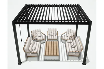 Mirador Pavillon uden Vægge 300x300x250 cm - Mørkegrå - Havemøbler - Solafskærmning - Havepavilloner