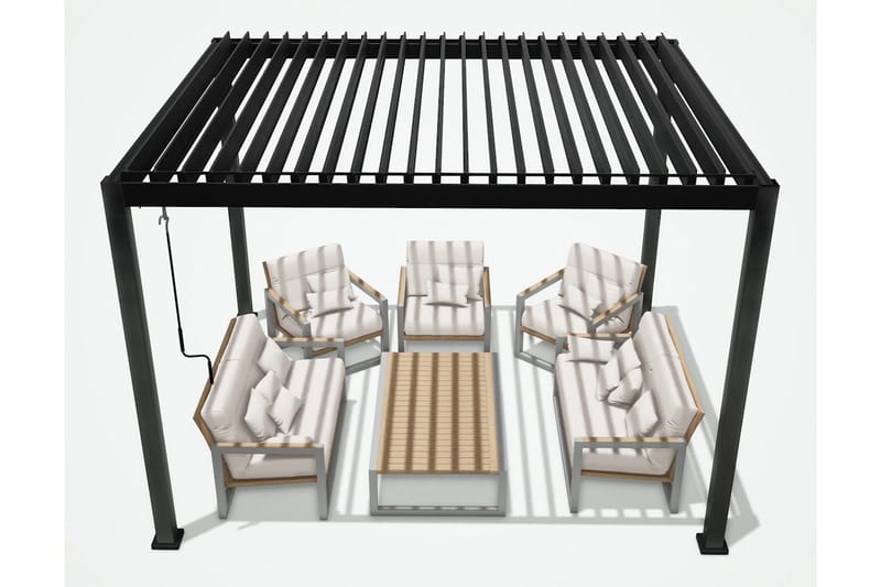 Mirador Pavillon uden Vægge 300x300x250 cm - Mørkegrå - Havemøbler - Solafskærmning - Havepavilloner