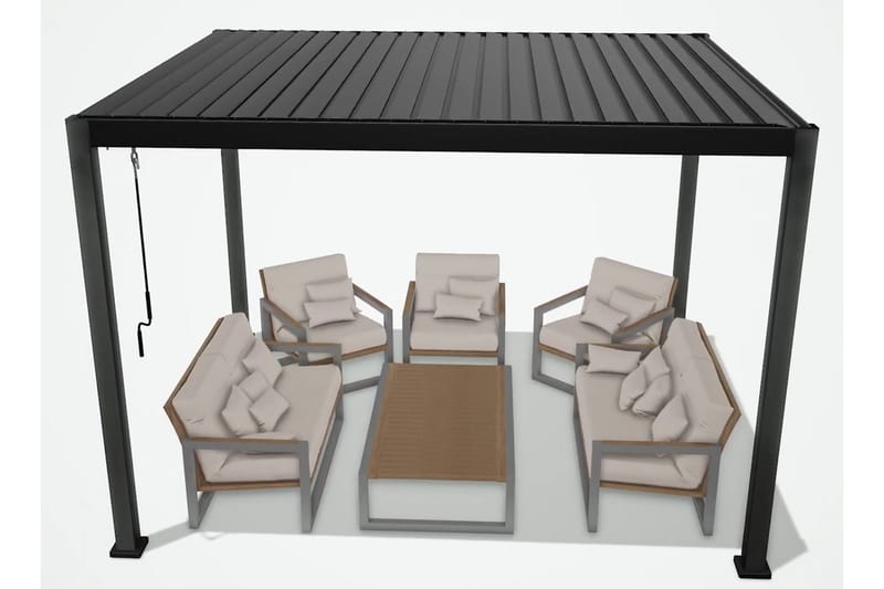 Mirador Pavillon uden Vægge 300x400x250 cm - Mørkegrå - Havemøbler - Solafskærmning - Havepavilloner