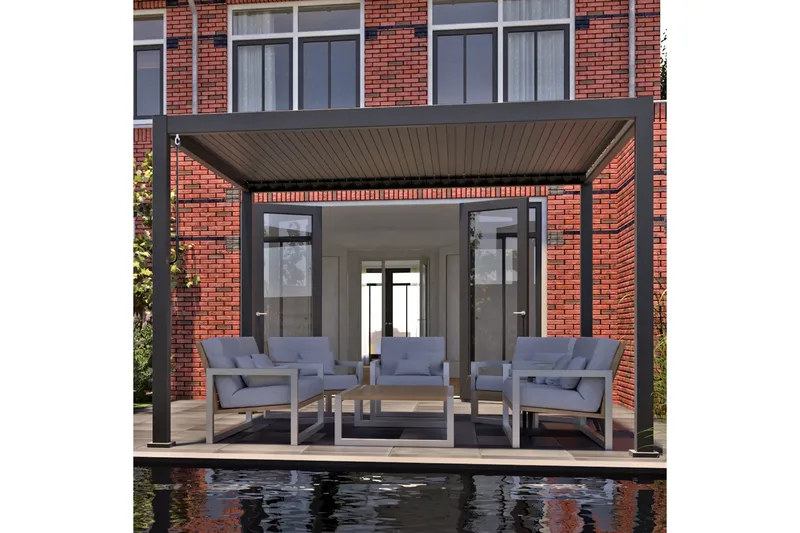 Mirador Pavillon uden Vægge 300x400x250 cm - Mørkegrå - Havemøbler - Solafskærmning - Havepavilloner
