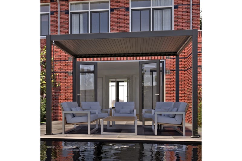 Mirador Pavillon uden Vægge 300x300x250 cm - Mørkegrå - Havemøbler - Solafskærmning - Havepavilloner