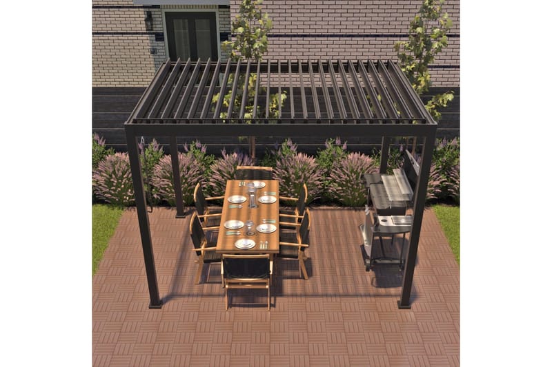 Mirador Pavillon uden Vægge 300x300x250 cm - Mørkegrå - Havemøbler - Solafskærmning - Havepavilloner