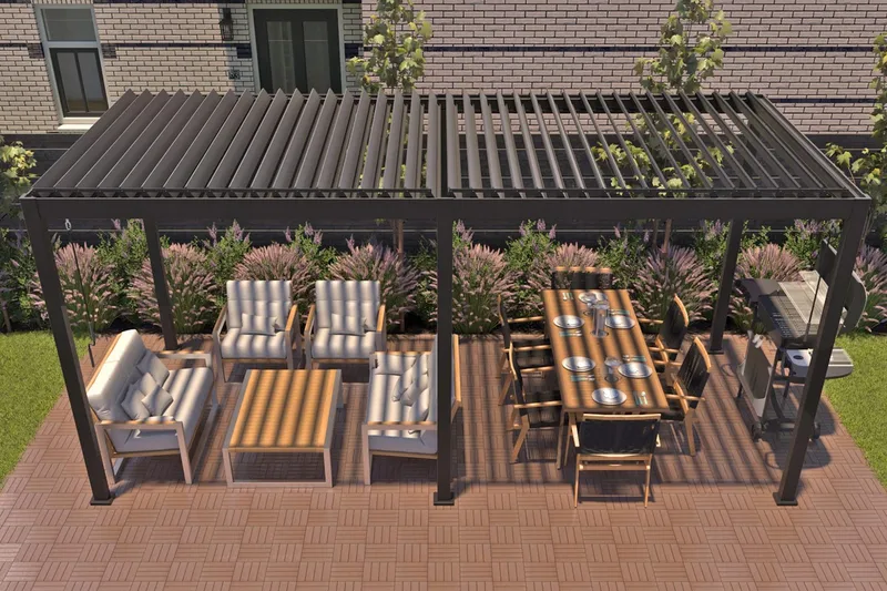 Mirador Pavillon uden Vægge 300x400x250 cm - Mørkegrå - Havemøbler - Solafskærmning - Havepavilloner