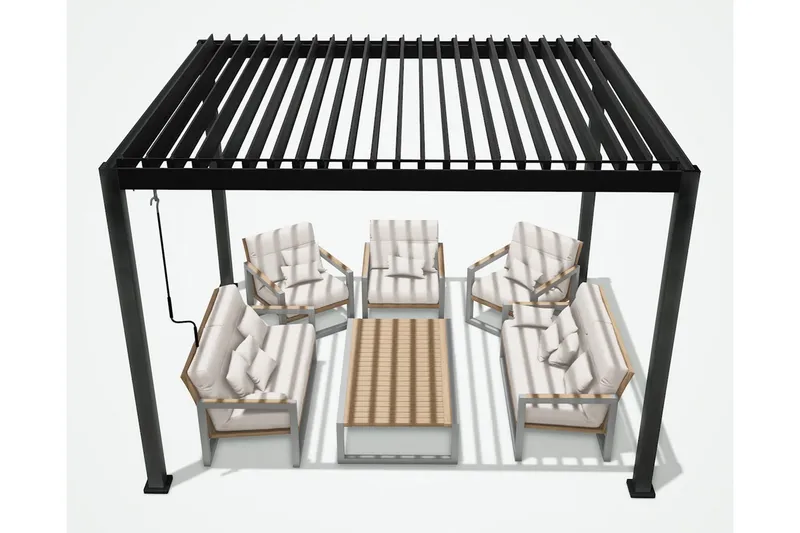 Mirador Pavillon uden Vægge 300x400x250 cm - Mørkegrå - Havemøbler - Solafskærmning - Havepavilloner