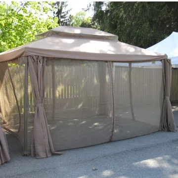 Mosquito Nets for Gazebo HOME4YOU - beige - Havemøbler - Solafskærmning - Havepavilloner - Pavillonvægge