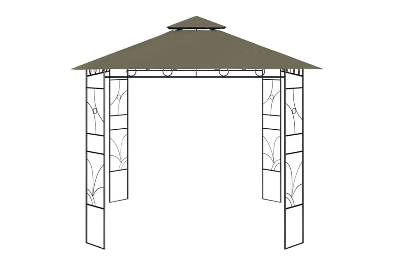 pavillon 3x3x2,7 m 160 g/m² gråbrun - Gråbrun - Komplet pavillon