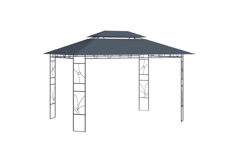 pavillon 4x3x2,7 m 160 g/m² antracitgrå - Antracit - Havemøbler - Solafskærmning - Havepavilloner - Komplet pavillon