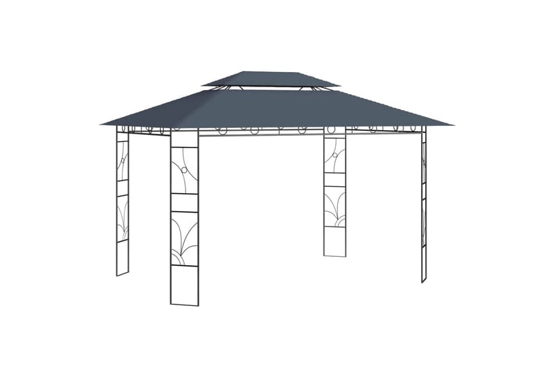 pavillon 4x3x2,7 m 160 g/m² antracitgrå - Antracit - Komplet pavillon