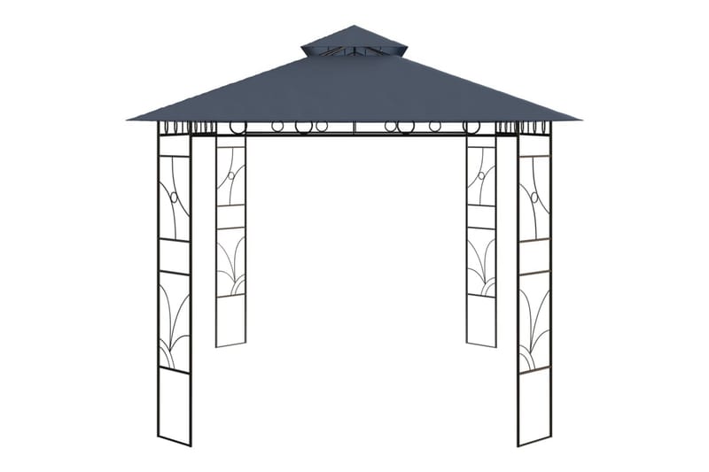 pavillon 4x3x2,7 m 160 g/m² antracitgrå - Antracit - Komplet pavillon