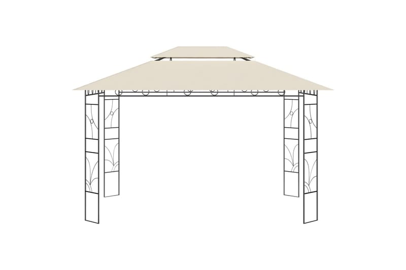 pavillon 4x3x2,7 m 160 g/m² cremefarvet - Creme - Havemøbler - Solafskærmning - Havepavilloner - Komplet pavillon
