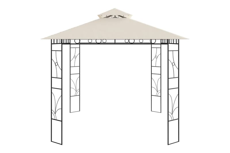 pavillon 4x3x2,7 m 160 g/m² cremefarvet - Creme - Havemøbler - Solafskærmning - Havepavilloner - Komplet pavillon