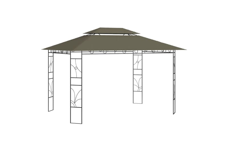 pavillon 4x3x2,7 m 160 g/m² gråbrun - Gråbrun - Komplet pavillon