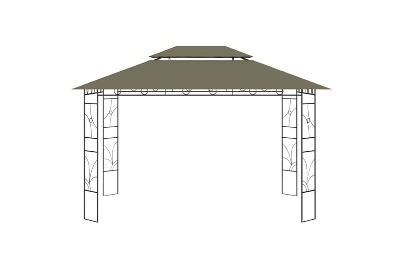 pavillon 4x3x2,7 m 160 g/m² gråbrun - Gråbrun - Havemøbler - Solafskærmning - Havepavilloner - Komplet pavillon