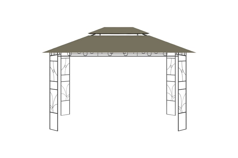 pavillon 4x3x2,7 m 160 g/m² gråbrun - Gråbrun - Komplet pavillon