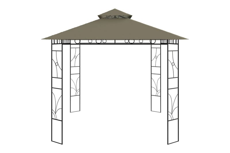 pavillon 4x3x2,7 m 160 g/m² gråbrun - Gråbrun - Havemøbler - Solafskærmning - Havepavilloner - Komplet pavillon