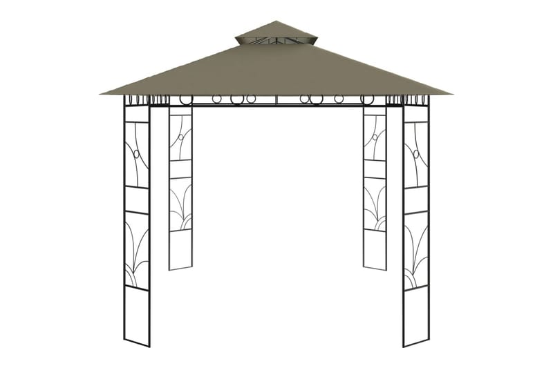 pavillon 4x3x2,7 m 160 g/m² gråbrun - Gråbrun - Komplet pavillon