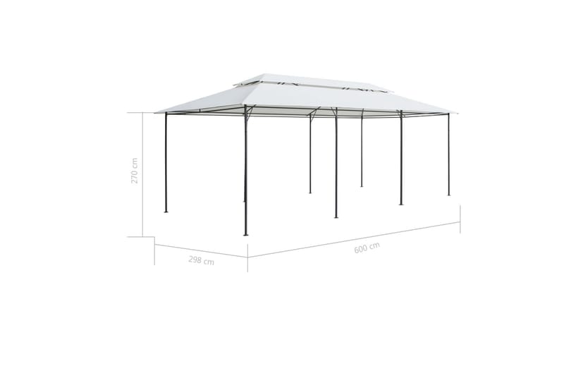 Pavillon 600x298x270 cm 180G/M² Hvid - Havemøbler - Solafskærmning - Havepavilloner