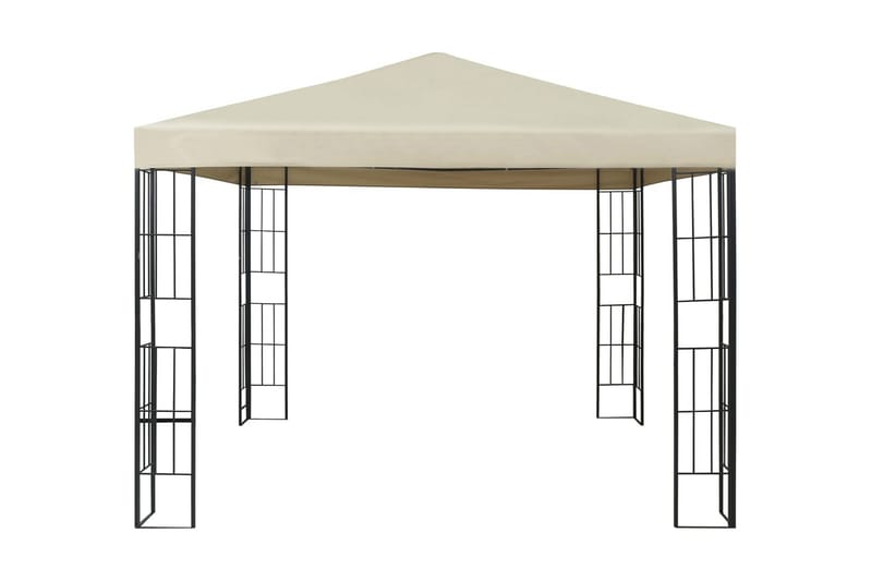 pavillon med lyskæder 3x3 m cremefarvet - Creme - Havemøbler - Solafskærmning - Havepavilloner - Komplet pavillon