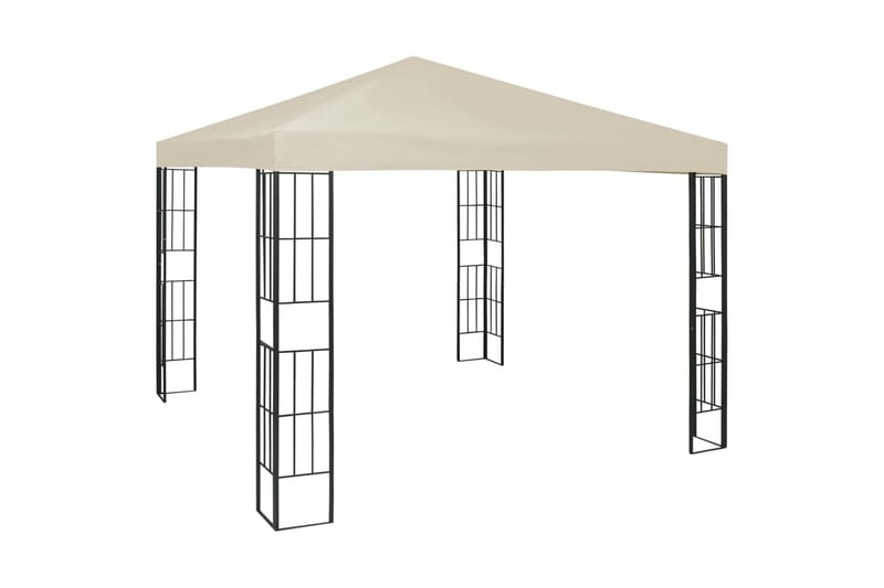pavillon med lyskæder 3x3 m cremefarvet - Creme - Havemøbler - Solafskærmning - Havepavilloner - Komplet pavillon