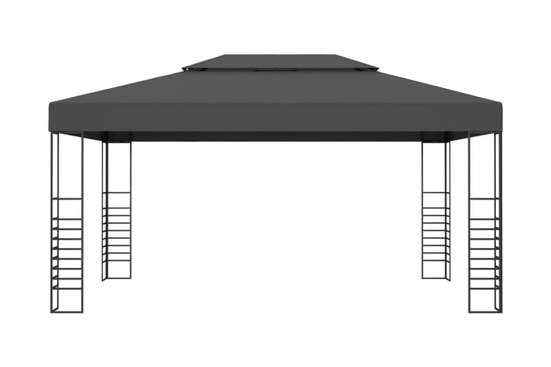 pavillon med lyskæder 3x4 m antracitgrå - Antracit - Komplet pavillon