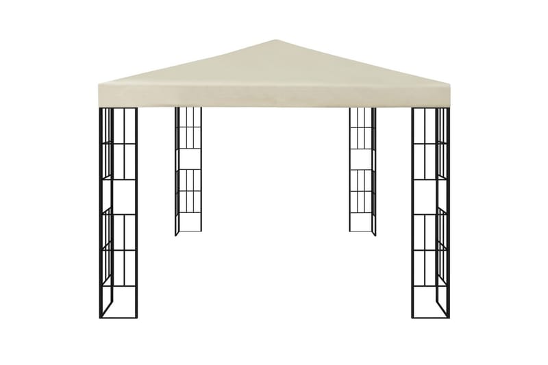 pavillon med lyskæder 3x4 m cremefarvet - Creme - Komplet pavillon