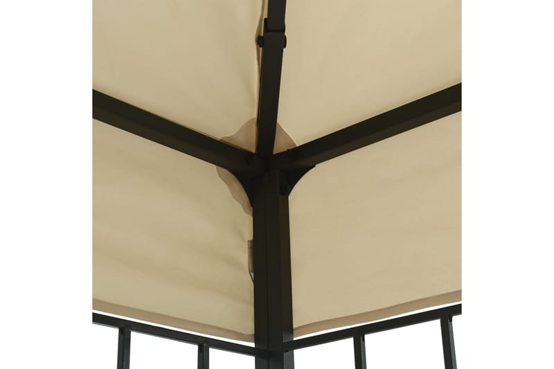 pavillon med lyskæder 3x4 m cremefarvet - Creme - Havemøbler - Solafskærmning - Havepavilloner - Komplet pavillon