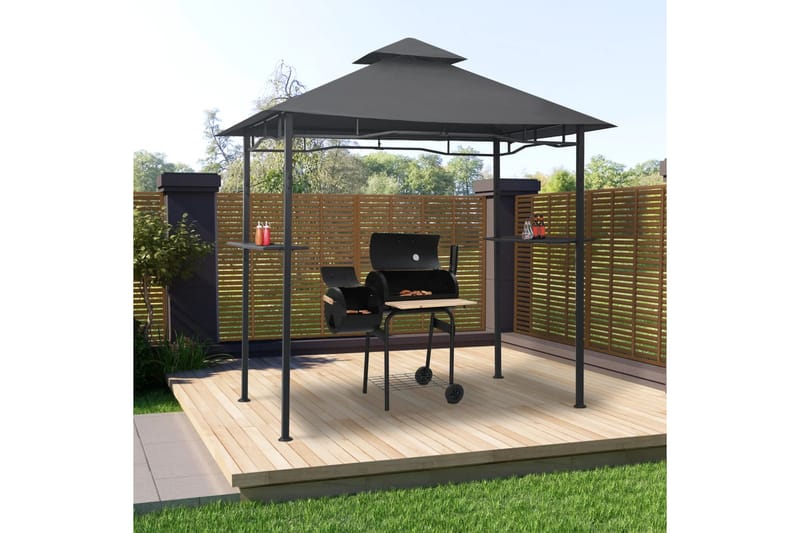 Grillpavillon 240x150x255 cm Stål Antracitgrå - Grå - Havemøbler - Solafskærmning - Havepavilloner - Pavillontag